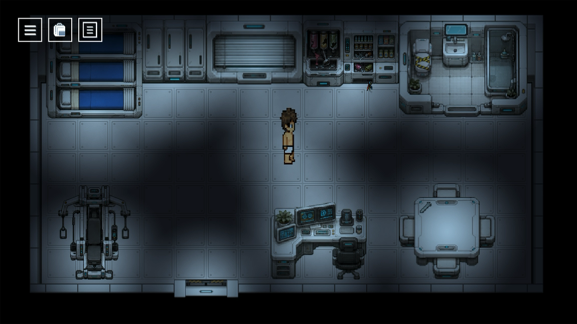 The player standing in the Living Quarter of The Last Shelter
